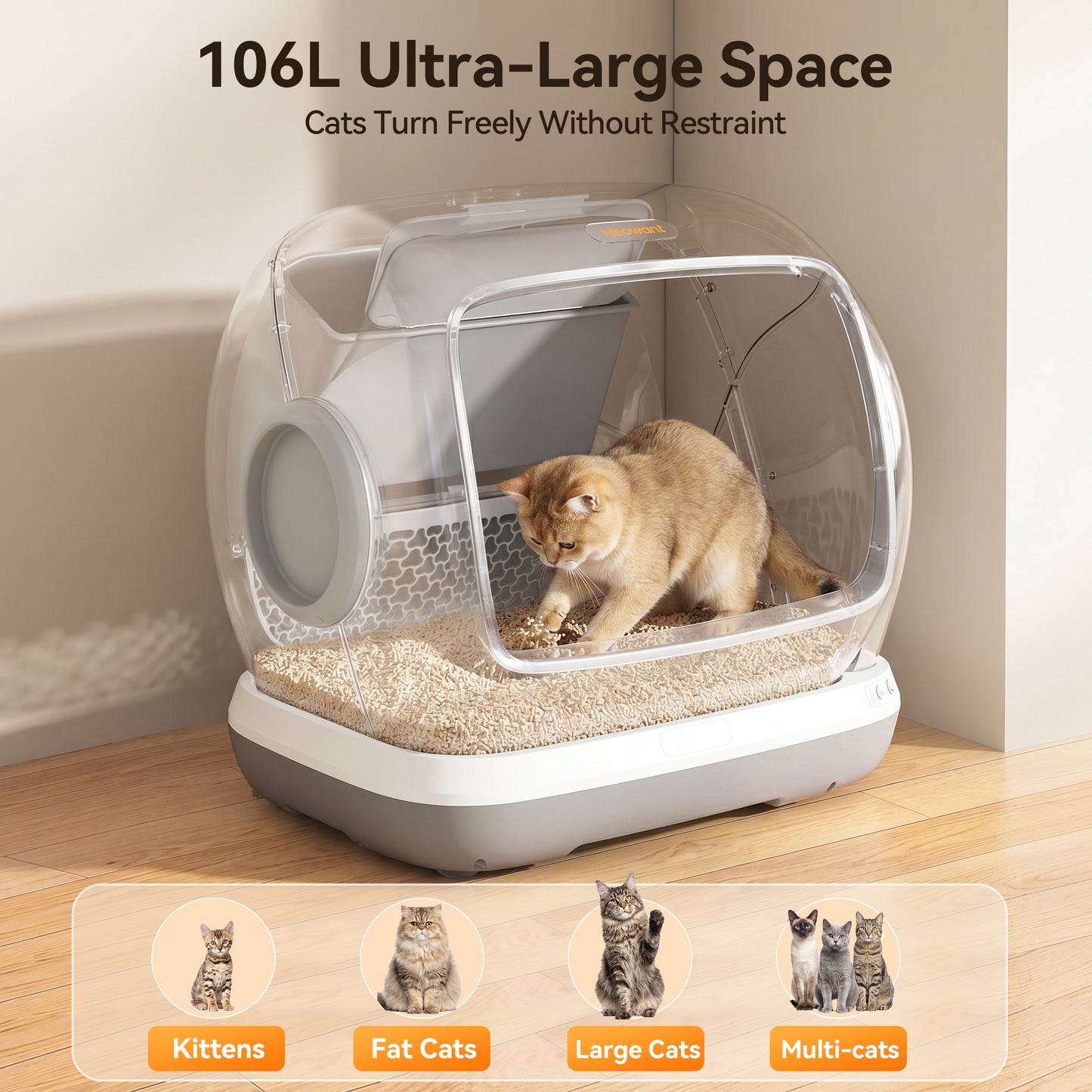 Meowant Self-Cleaning Cat Litter Box – MW-SC09 (Gray)