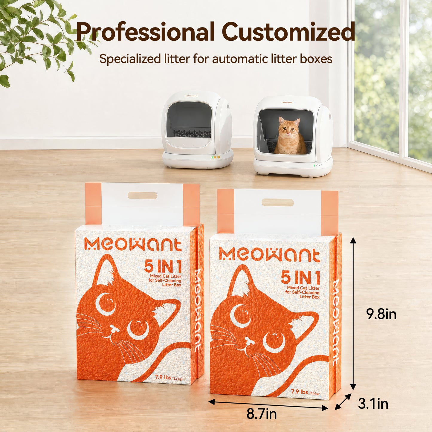 Meowant Premium 5-in-1 Mixed Cat Litter 7.9 lbs × 2