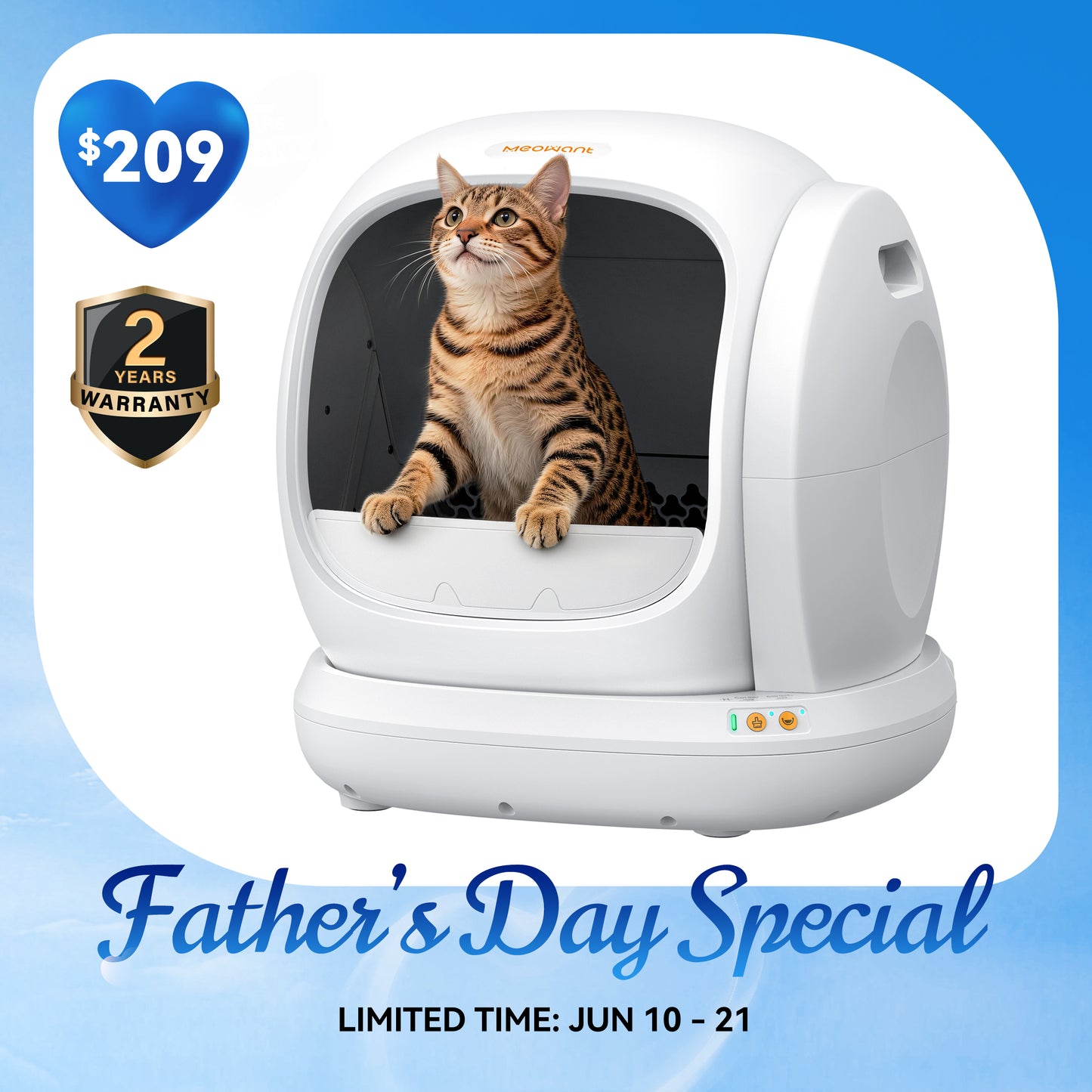 Meowant Self-Cleaning Cat Litter Box - MW-SC02 (White)