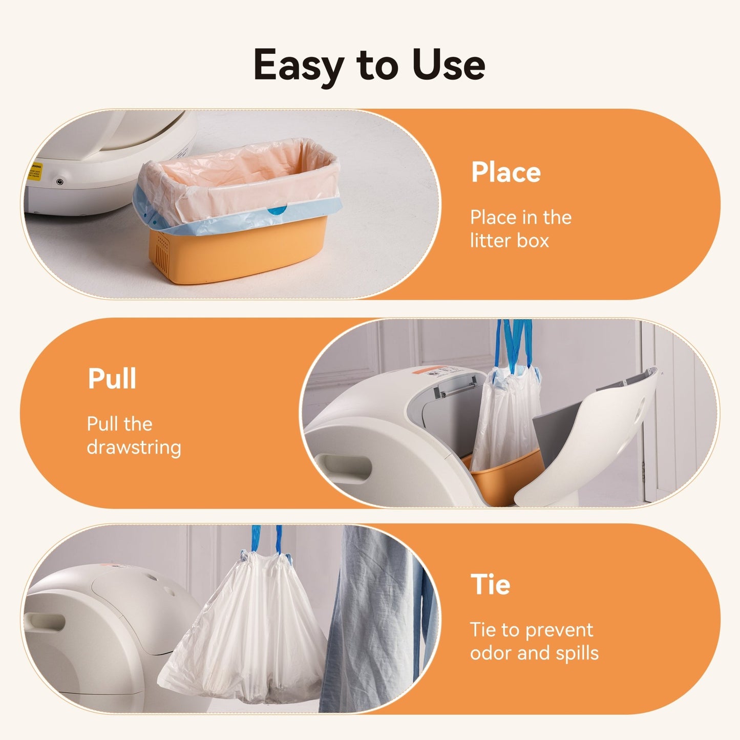 MeoWant Litter Box Liners – Roll Pack (20 Bags/Roll) - Meowant