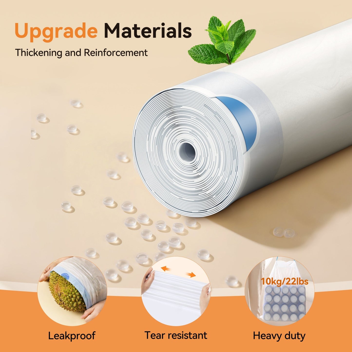 MeoWant Litter Box Liners – Roll Pack (20 Bags/Roll) - Meowant