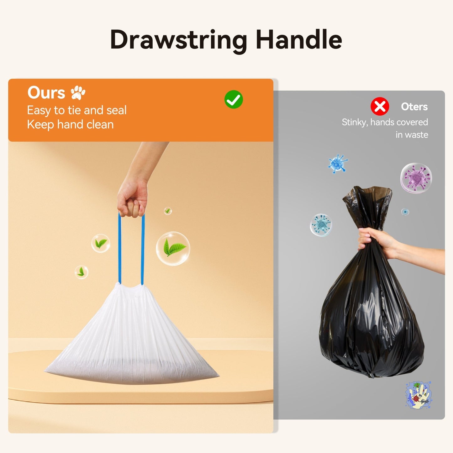 MeoWant Litter Box Liners – Roll Pack (20 Bags/Roll) - Meowant