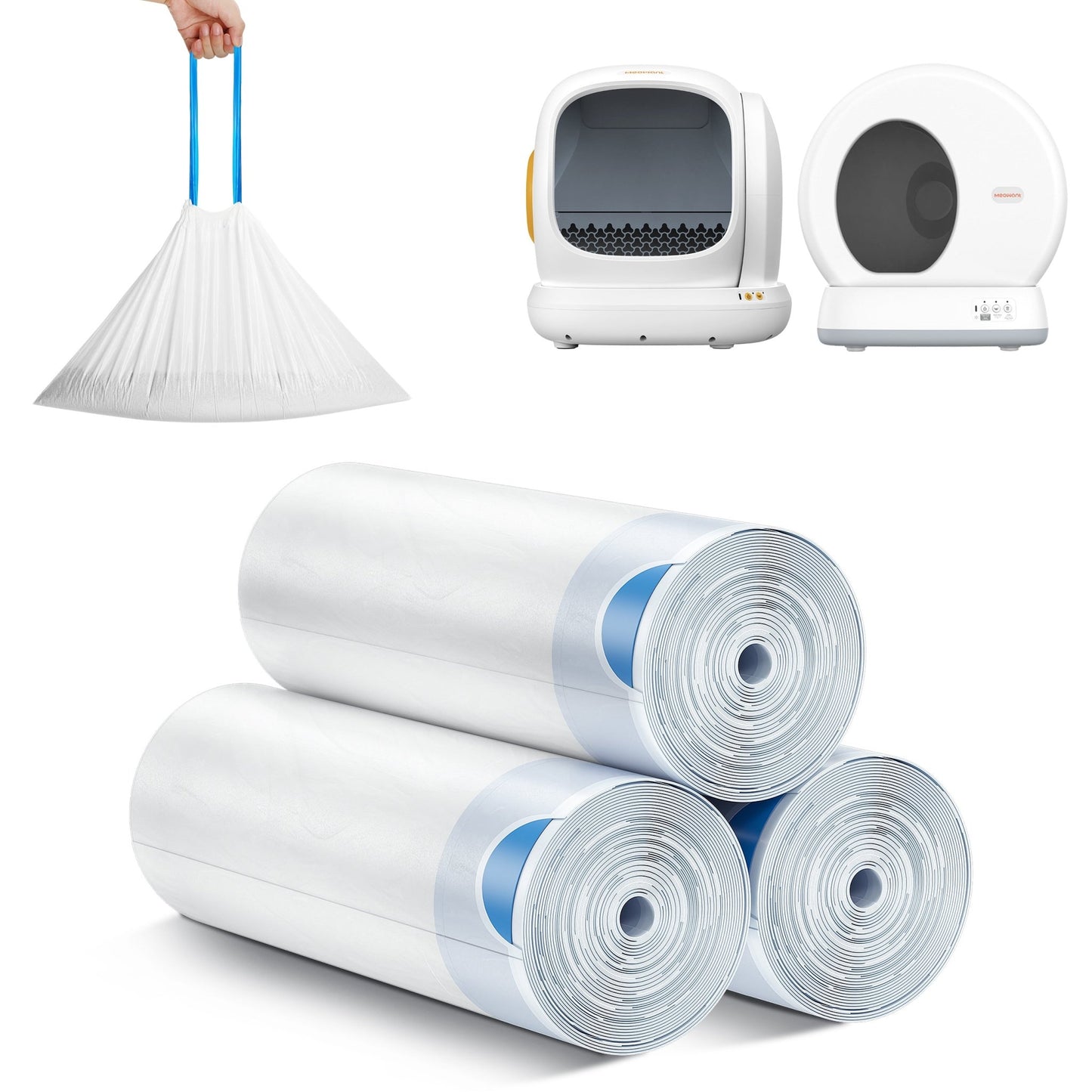 MeoWant Litter Box Liners – Roll Pack (20 Bags/Roll) - Meowant