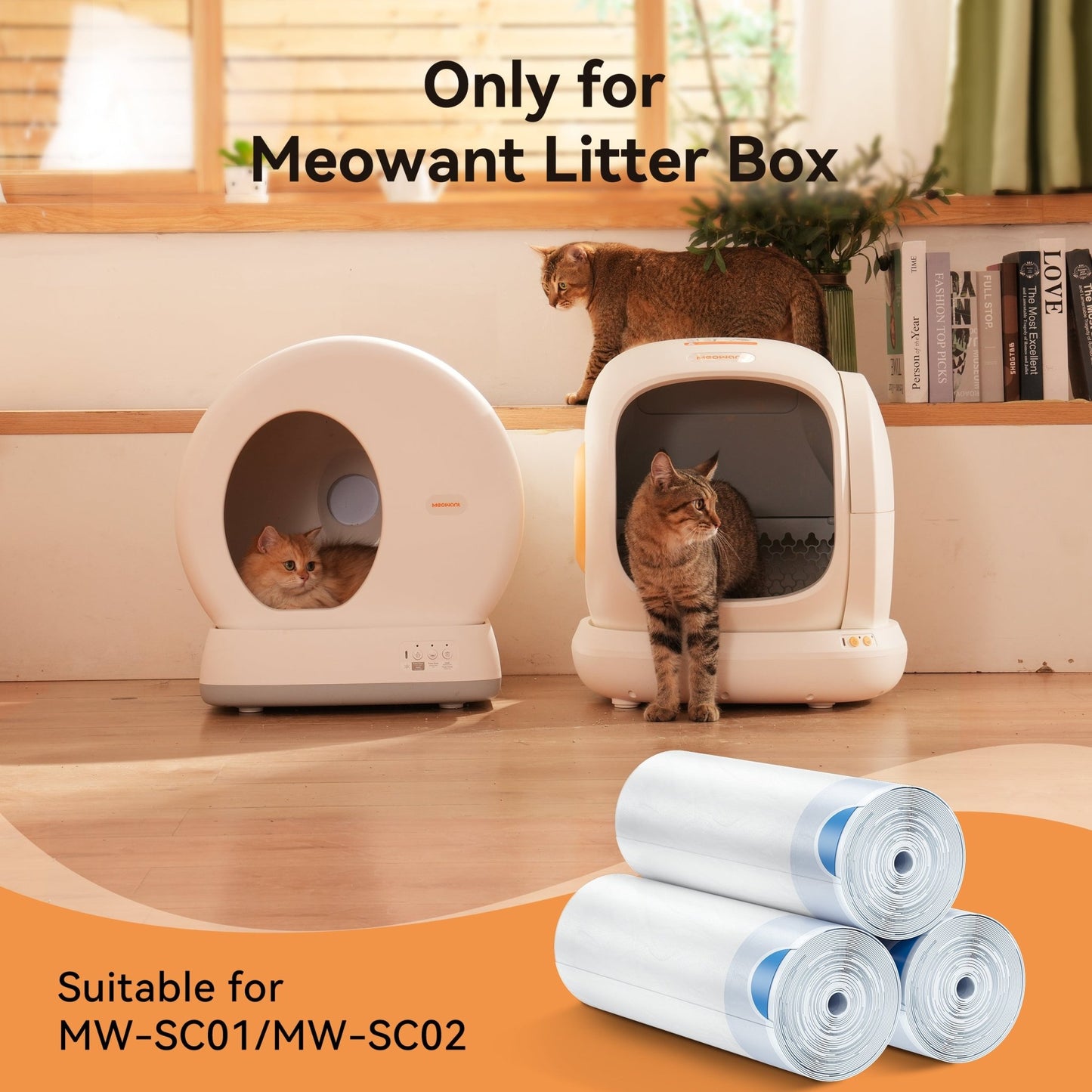 MeoWant Litter Box Liners – Roll Pack (20 Bags/Roll) - Meowant