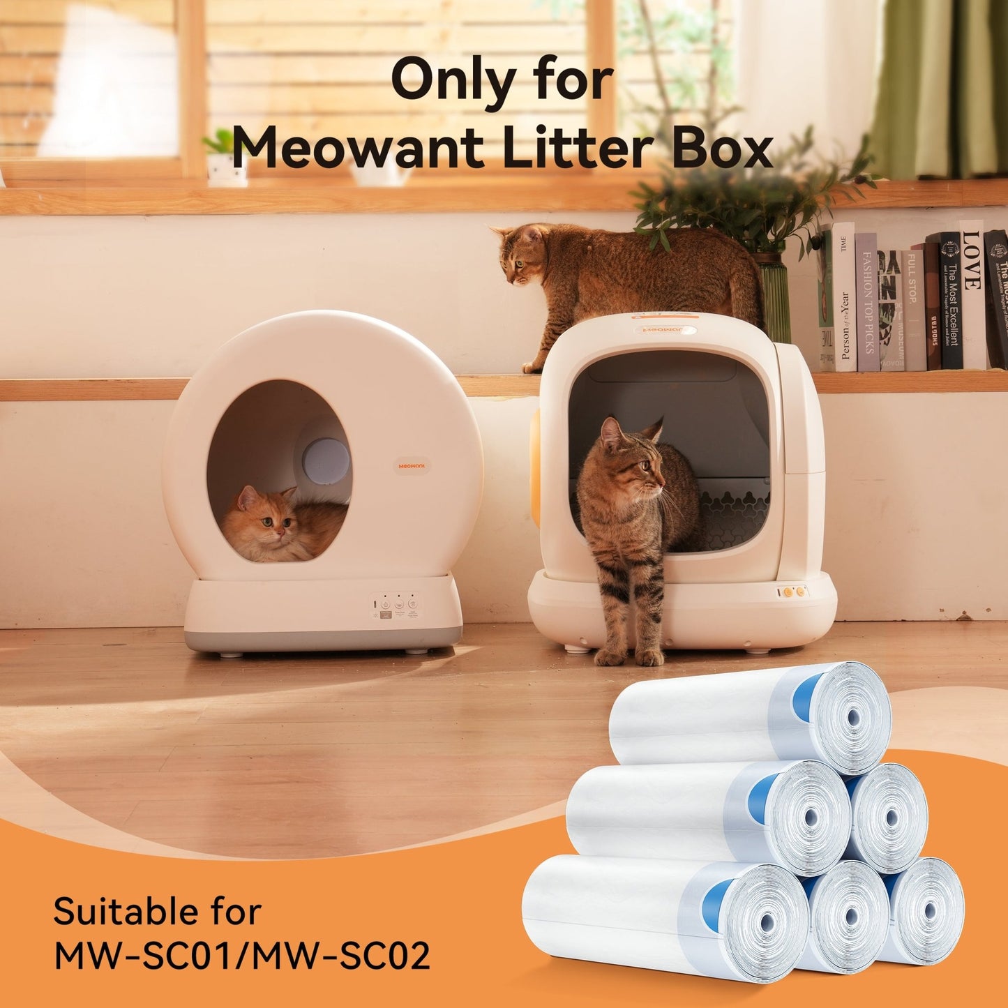 MeoWant Litter Box Liners – Roll Pack (20 Bags/Roll) - Meowant