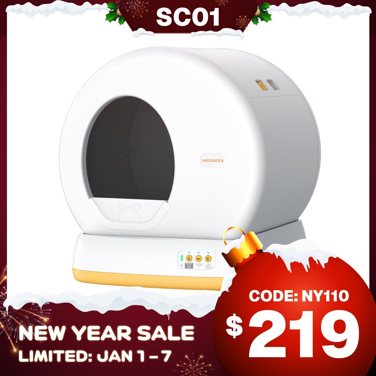 Meowant Self - Cleaning Cat Litter Box - MW - SC01 - Meowant