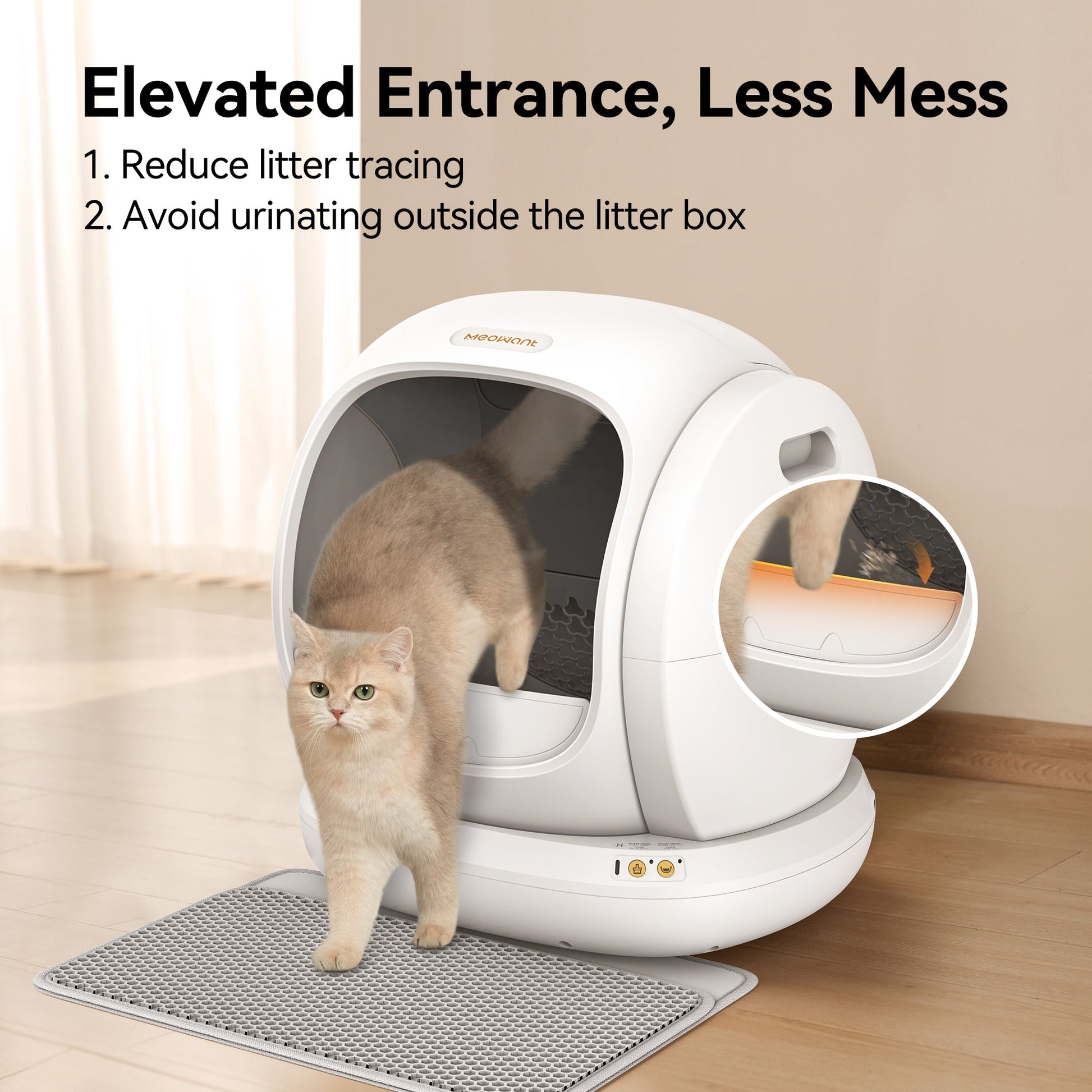 Meowant Self - Cleaning Cat Litter Box - MW - SC02 (White) - Meowant