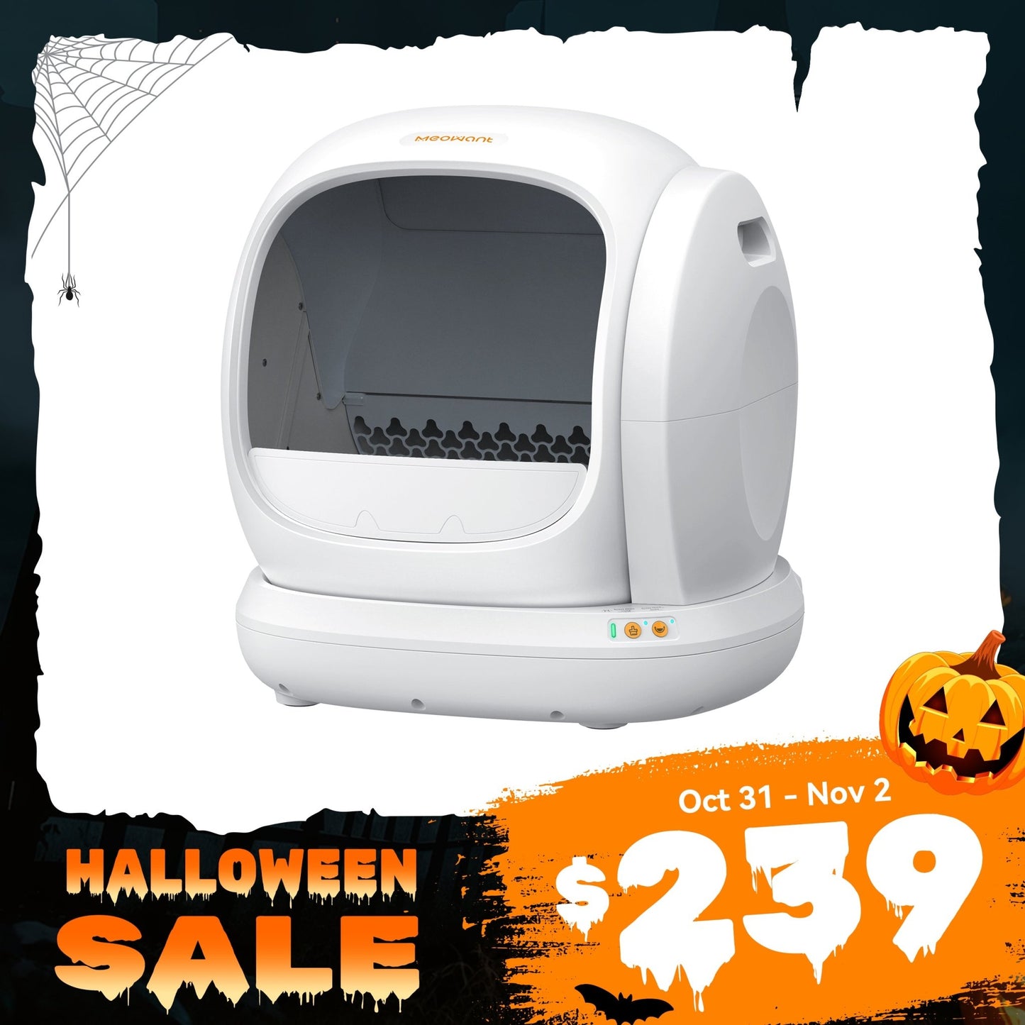 Meowant Self - Cleaning Cat Litter Box - MW - SC02 (White) - Meowant