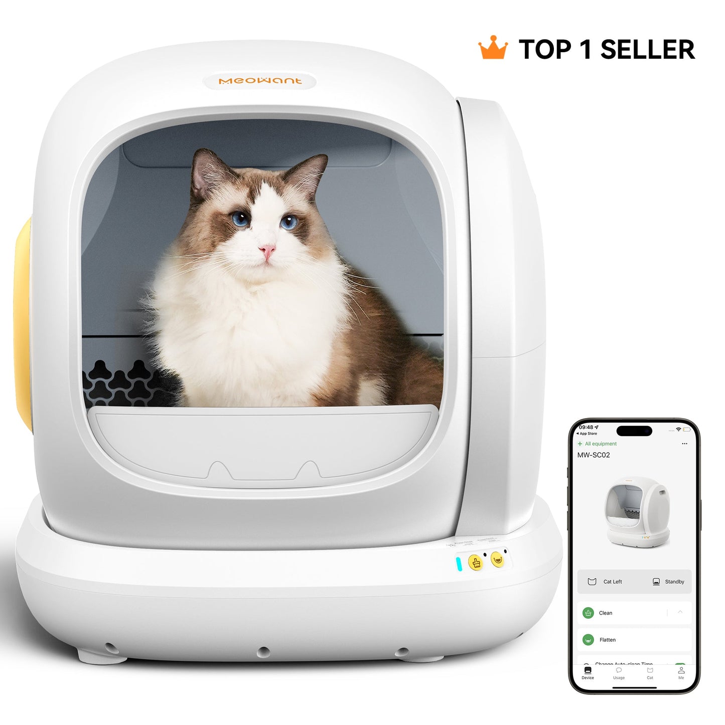 Meowant Self - Cleaning Cat Litter Box - MW - SC02 (White) - Meowant