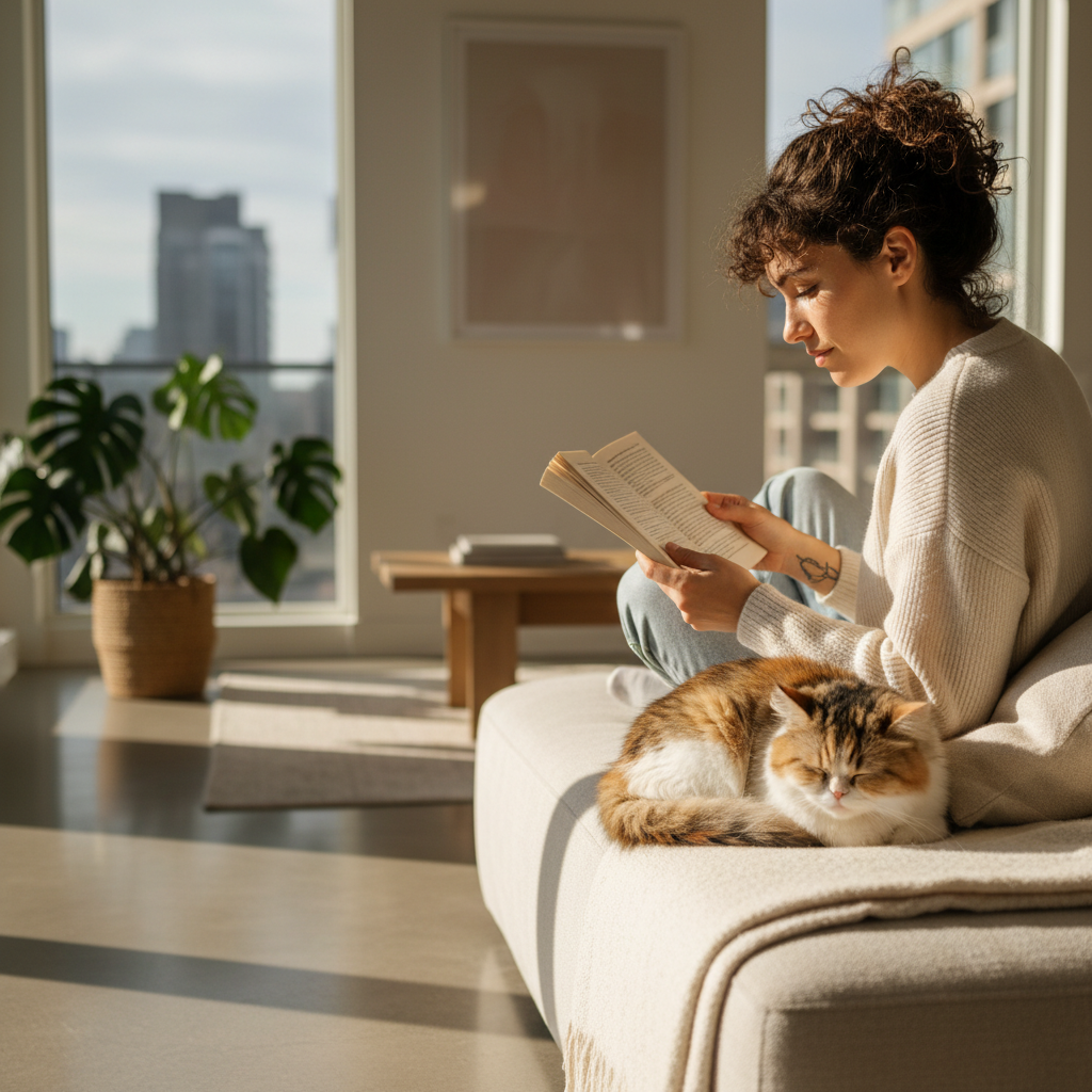 The Mirror Effect: Managing Urban Stress for You and Your Cat