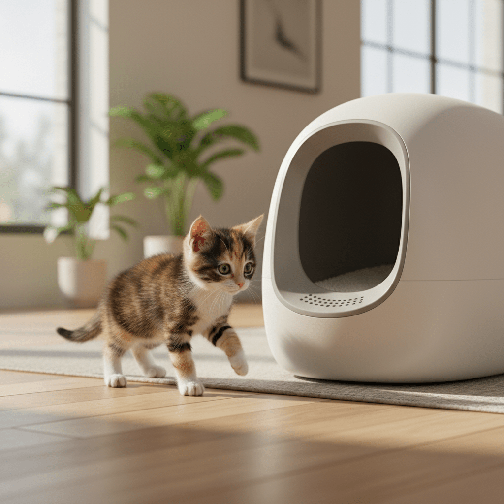 A Kitten's First Week with a Smart Litter Box - Meowant