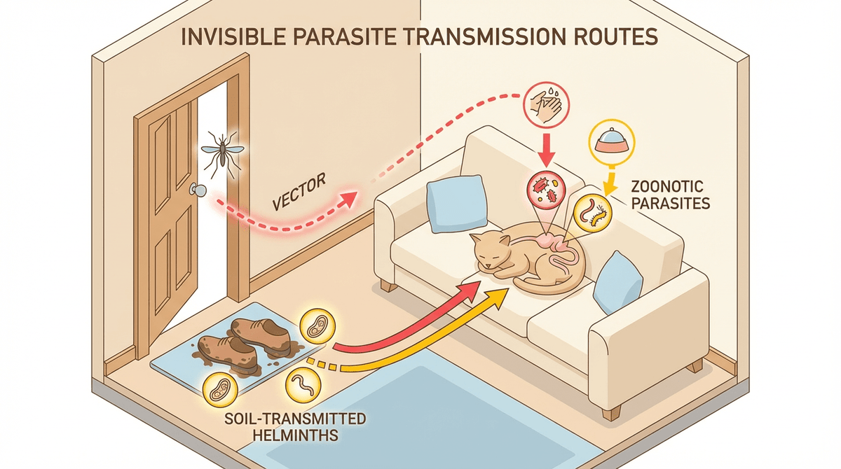 Deworming Indoor Pets: How Mosquitoes and Shoes Sneak Larvae Home - Meowant