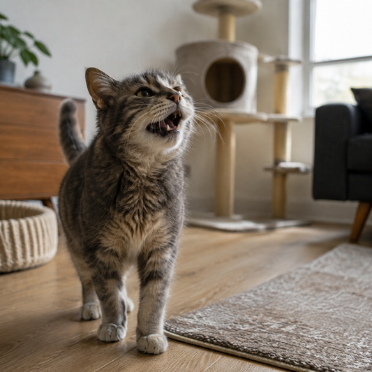 Editorial scene representing How Aging Affects a Cat\'s Everyday Vocal Habits