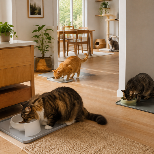 Multi-cat home with separate resources and calm individual access