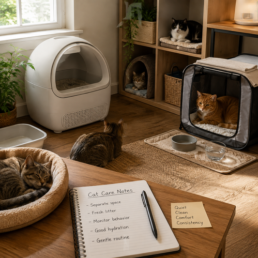 Multi-cat home with separate resources and calm individual access