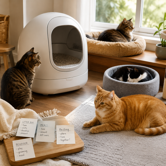 Multi-cat home with separate resources and calm individual access