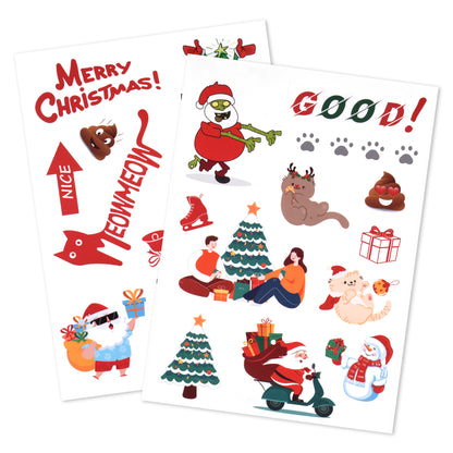 Meowant Christmas Sticker Set | Cute Pet Holiday Stickers (2 Sheets)