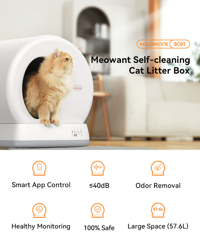Meowant Self-Cleaning Cat Litter Box - MW-SC01 | Odor Control | Ultra-Quiet ...