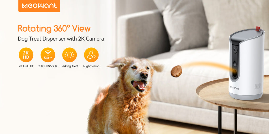 PARIS RHÔNE PA001 Dog Camera Treat Dispenser,360° View 2K Night Vision