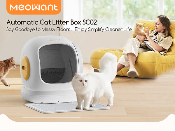 Meowant Self-Cleaning Cat Litter Box - MW-SC02 | Large Space | Open Design ...