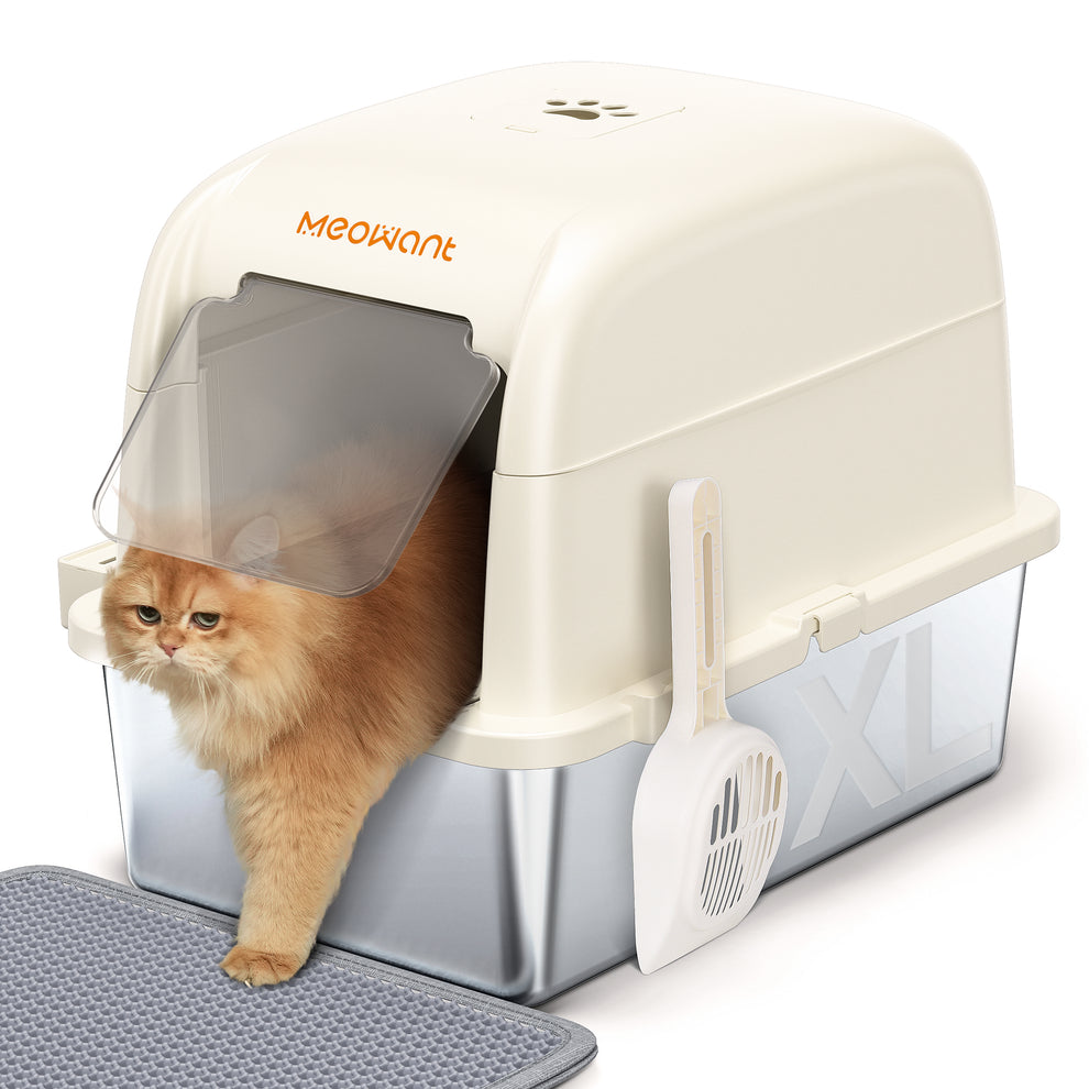 large stainless steel cat litter box