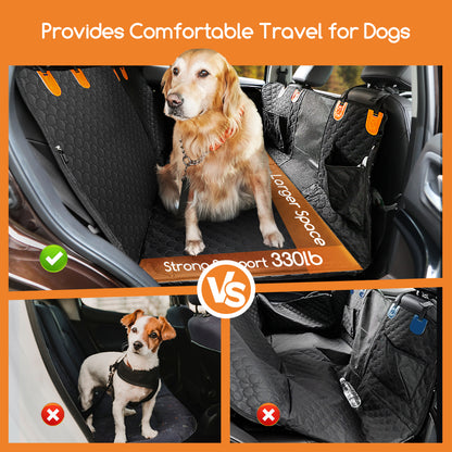 Meowant Waterproof Dog Car Seat Cover Hammock with Safety Belt, 330lb Capacity, Anti-Scratch, Nonslip