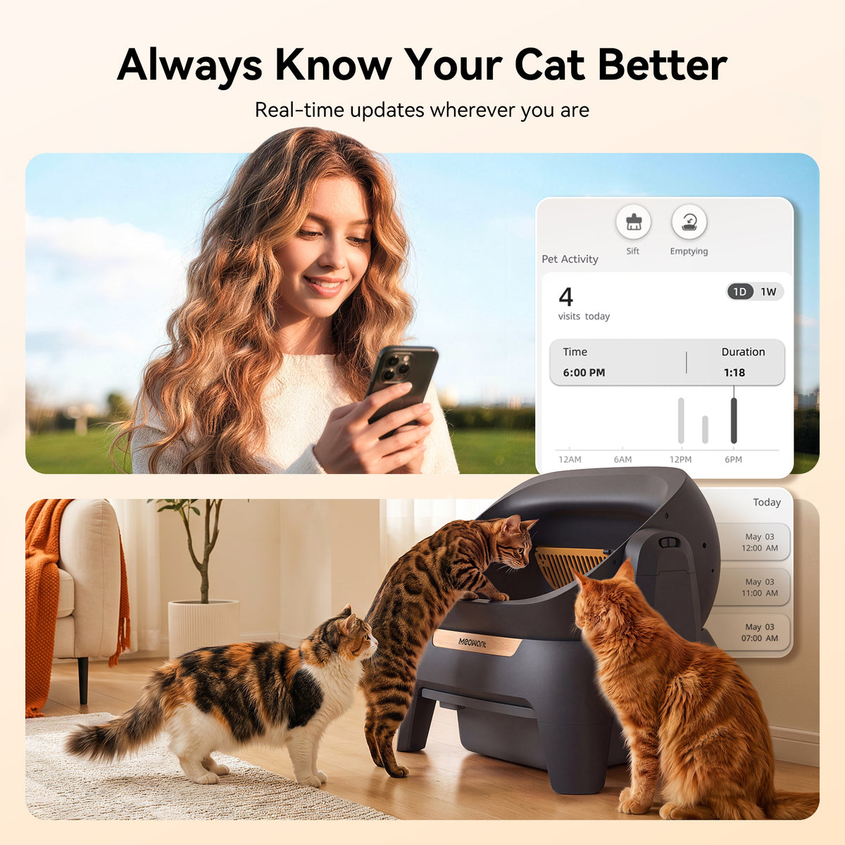 Meowant Self-Cleaning Cat Litter Box - MW-SC10(Black)