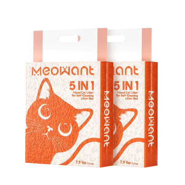Meowant Premium 5-in-1 Mixed Cat Litter 7.9 lbs × 2
