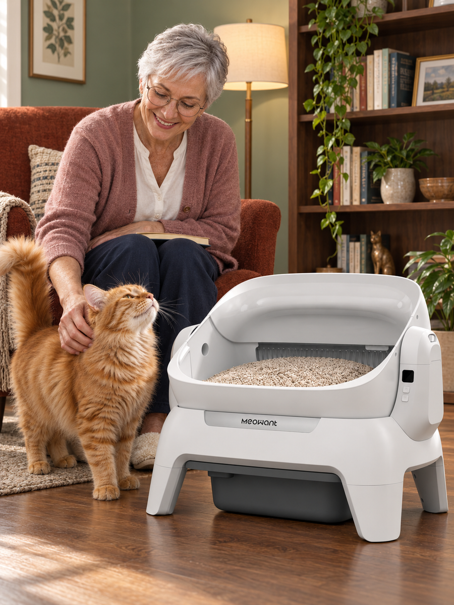 Pet parent with a cat