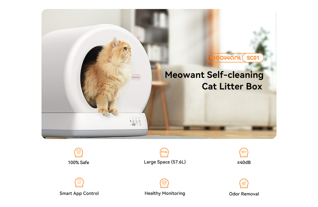 Meowant Self-Cleaning Cat Litter Box - MW-SC01 | Odor Control | Ultra-Quiet ...