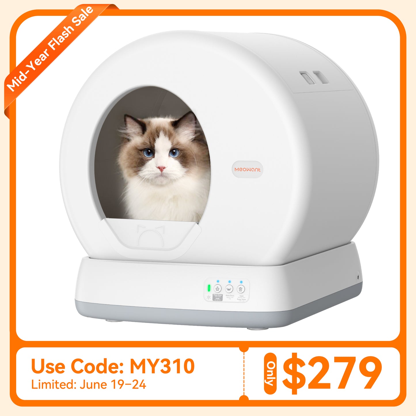 Meowant Self-Cleaning Cat Litter Box - MW-SC01