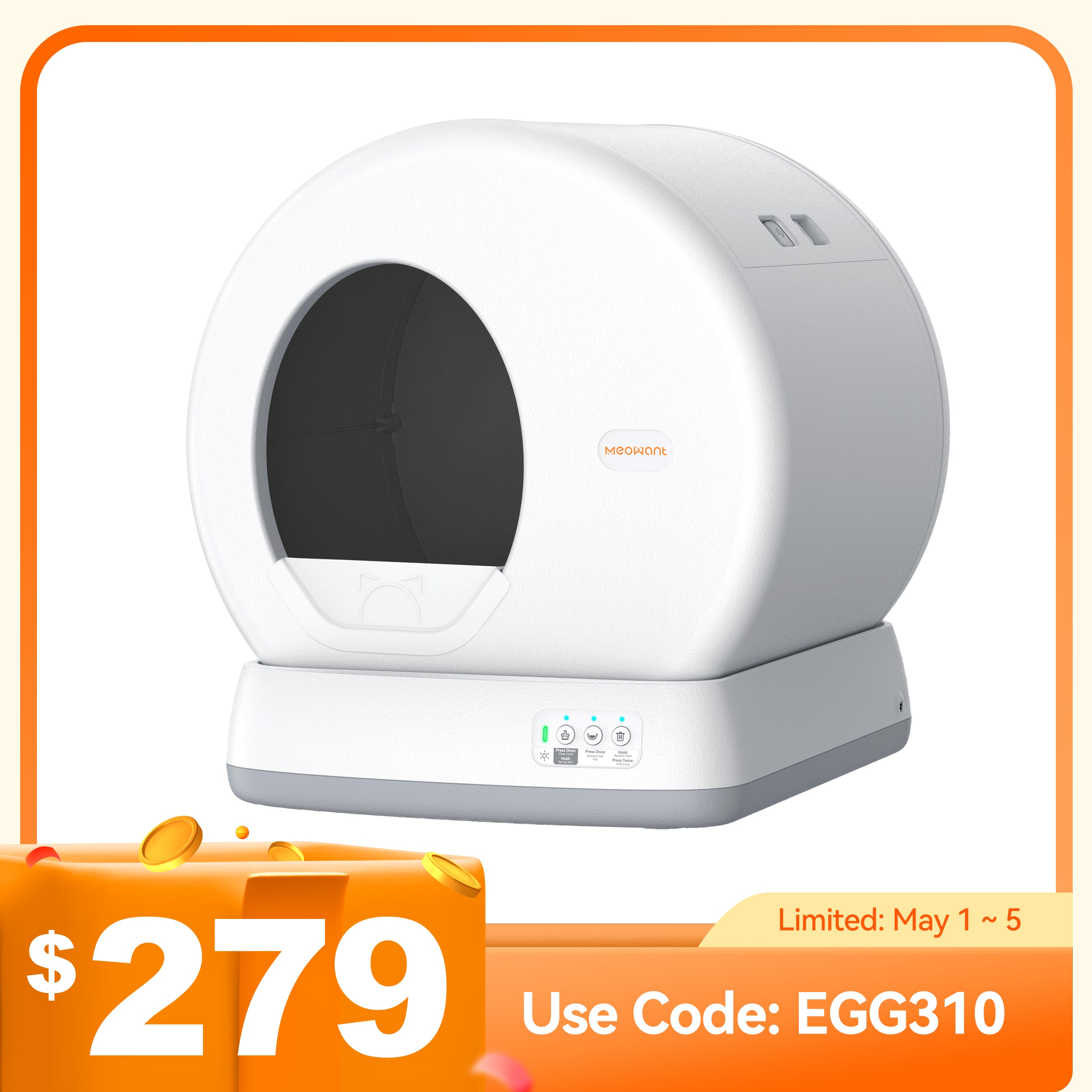 Meowant Self-Cleaning Cat Litter Box - MW-SC01