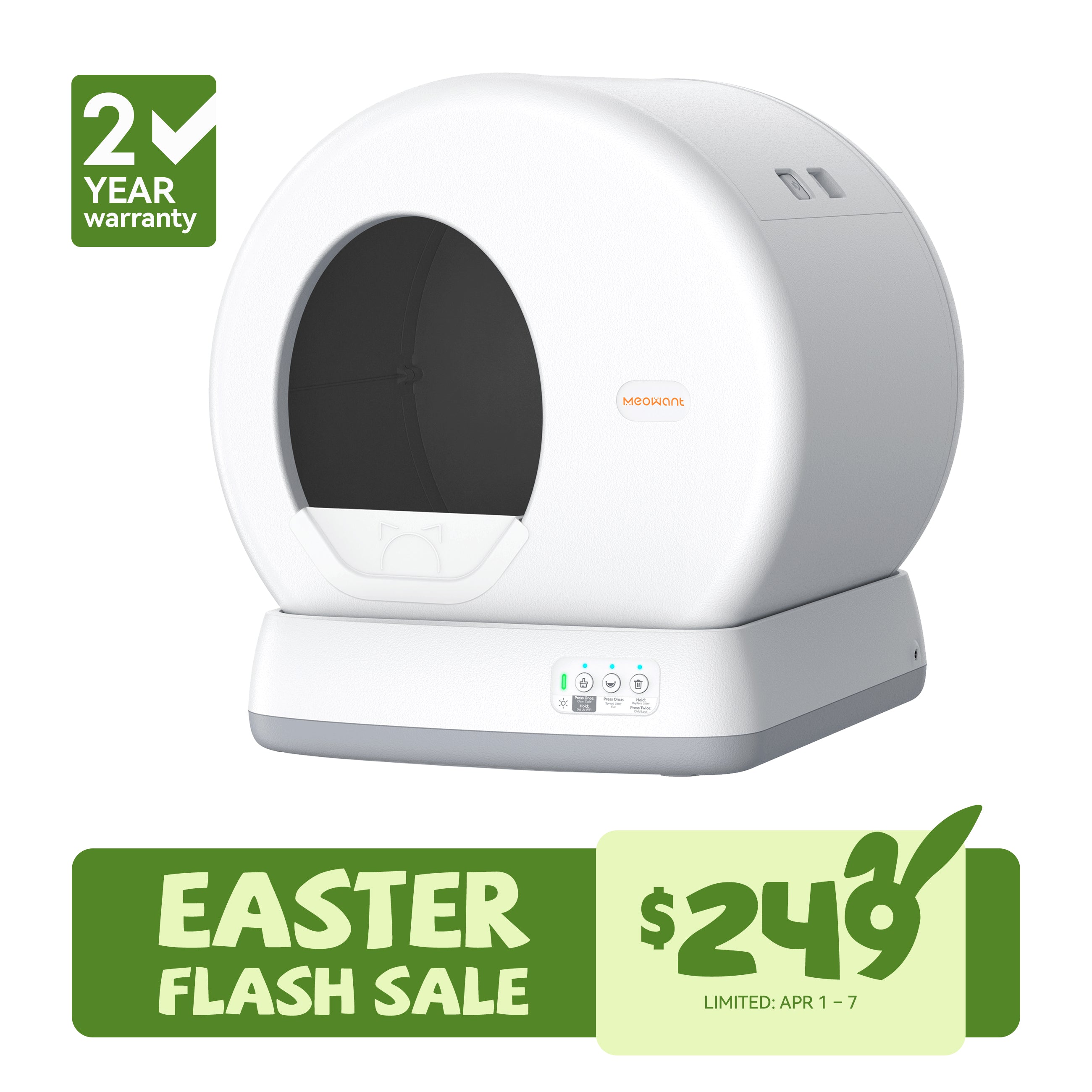 Meowant Self-Cleaning Cat Litter Box - MW-SC01 (Gray&Yellow)