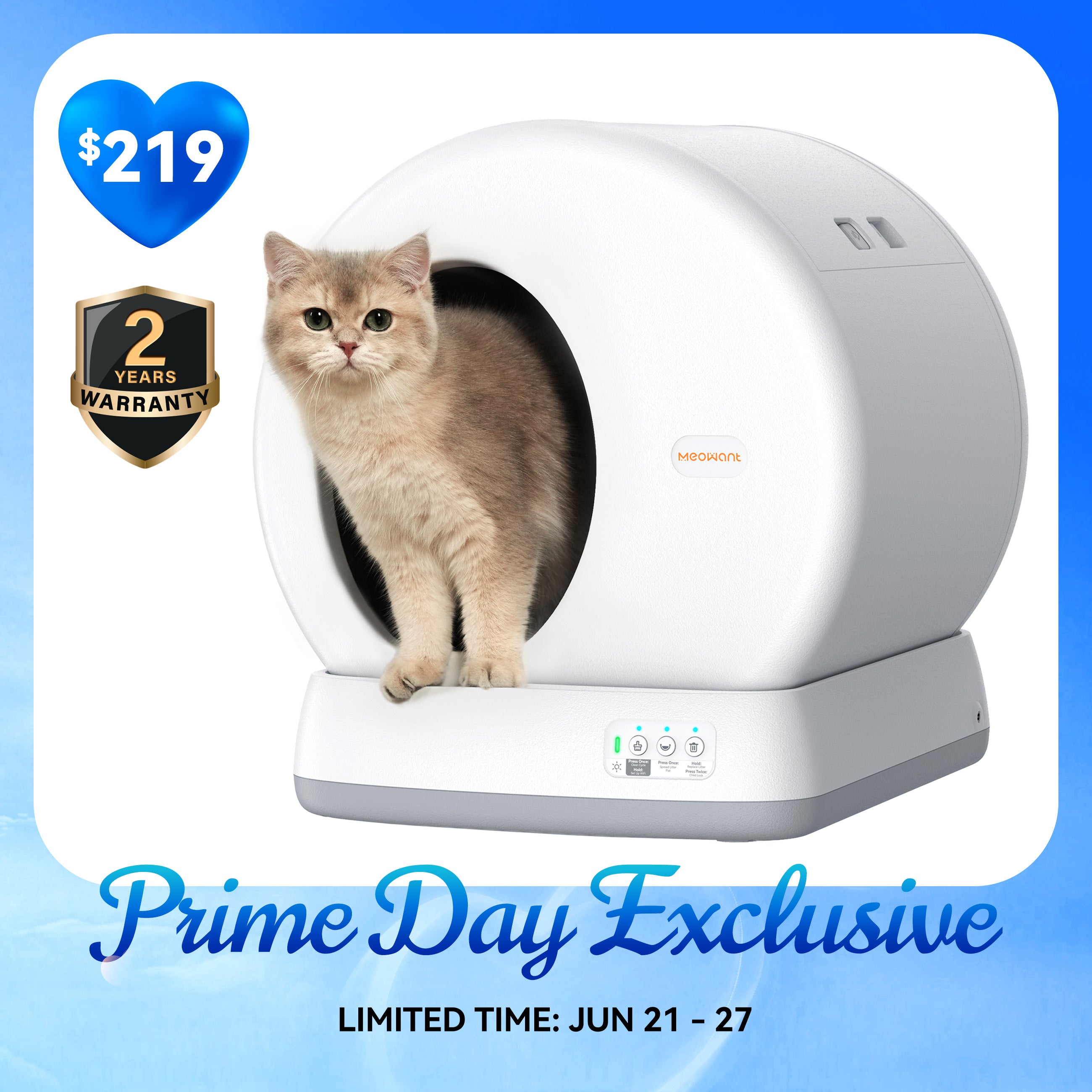Meowant Self-Cleaning Cat Litter Box - MW-SC01 (Gray&Yellow)