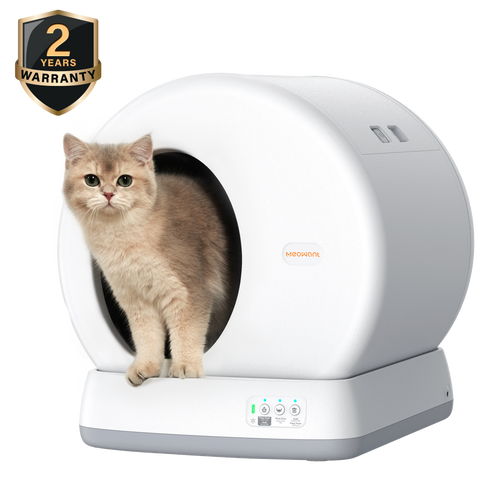 Compact white and gray MeoWant SC01 automatic litter box