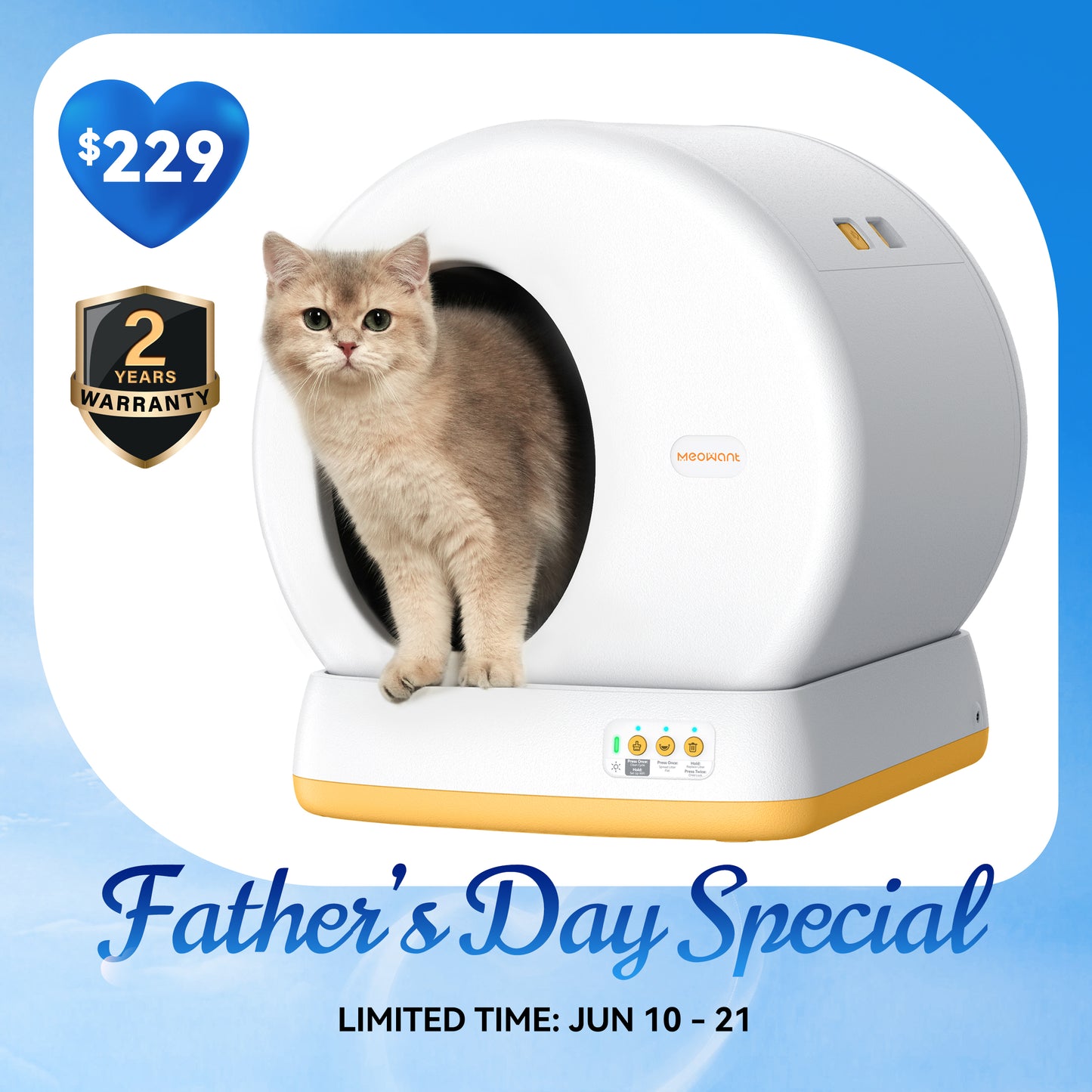 Meowant Self-Cleaning Cat Litter Box - MW-SC01 (Gray&Yellow)