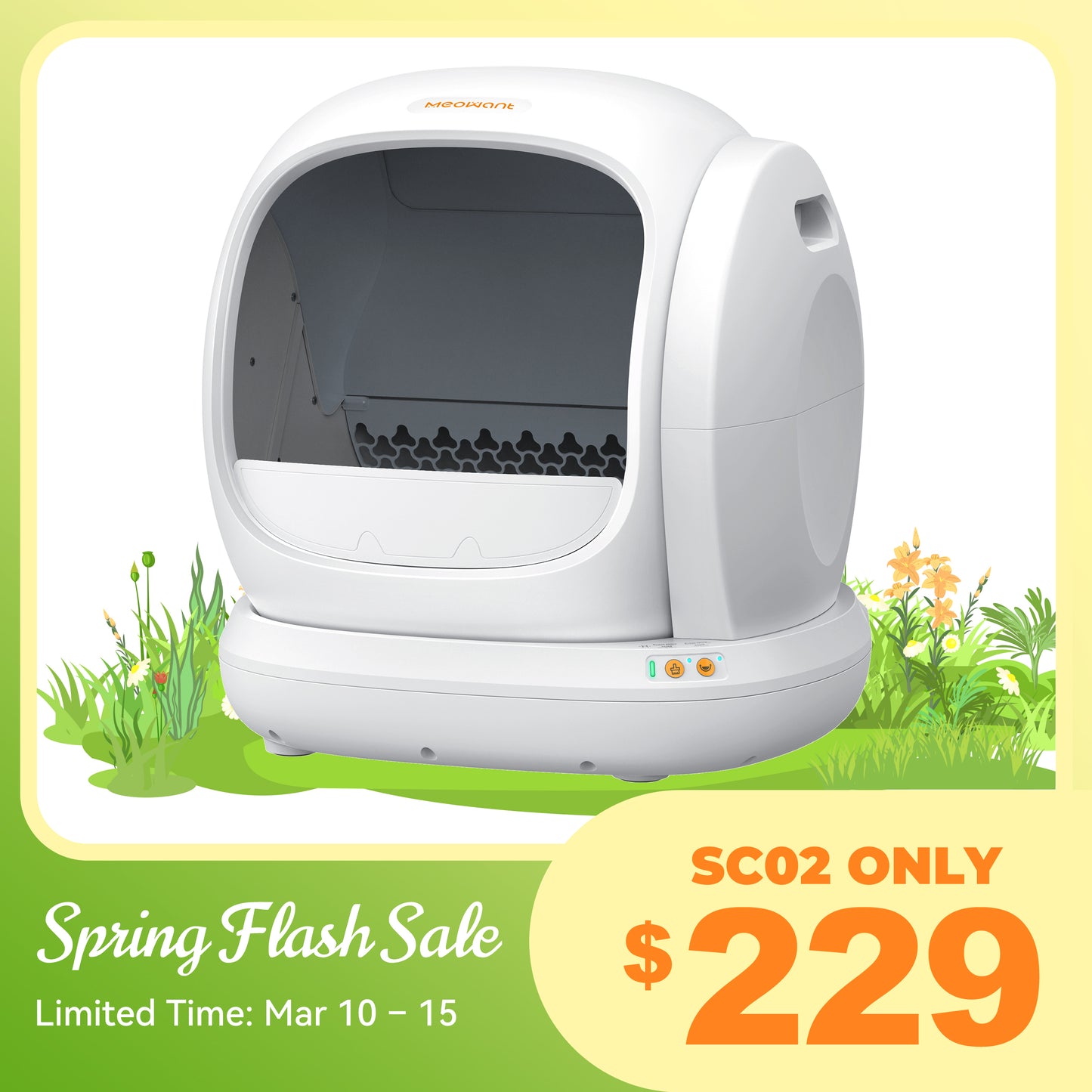 Meowant Self-Cleaning Cat Litter Box - MW-SC02 (White)