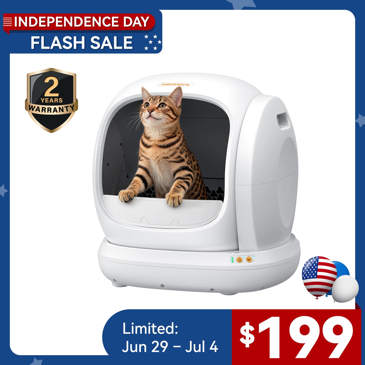 Meowant Self-Cleaning Cat Litter Box - MW-SC02 (White)