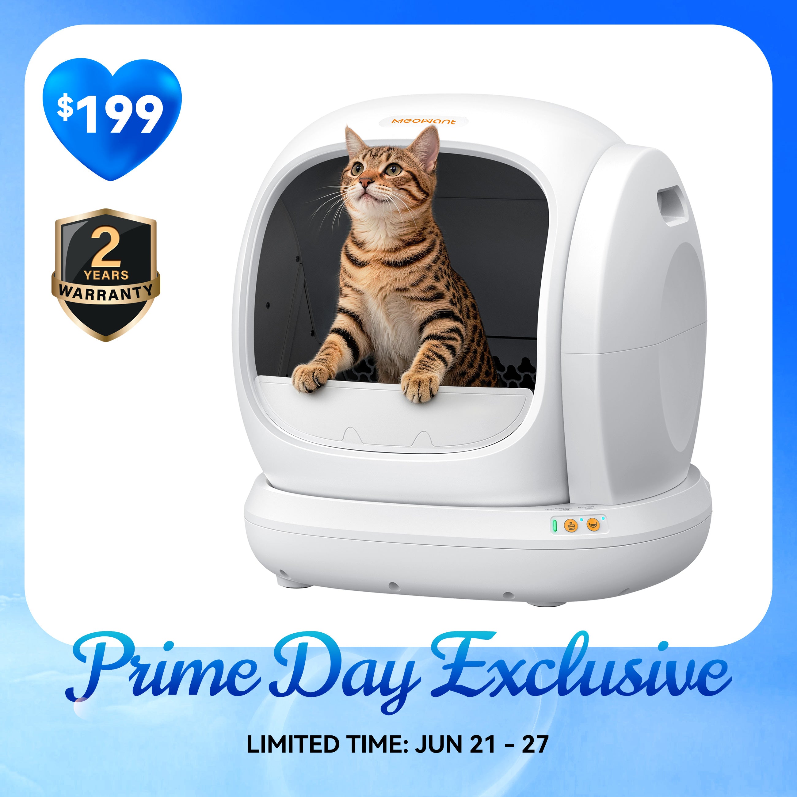 Meowant Self-Cleaning Cat Litter Box - MW-SC02 (White)