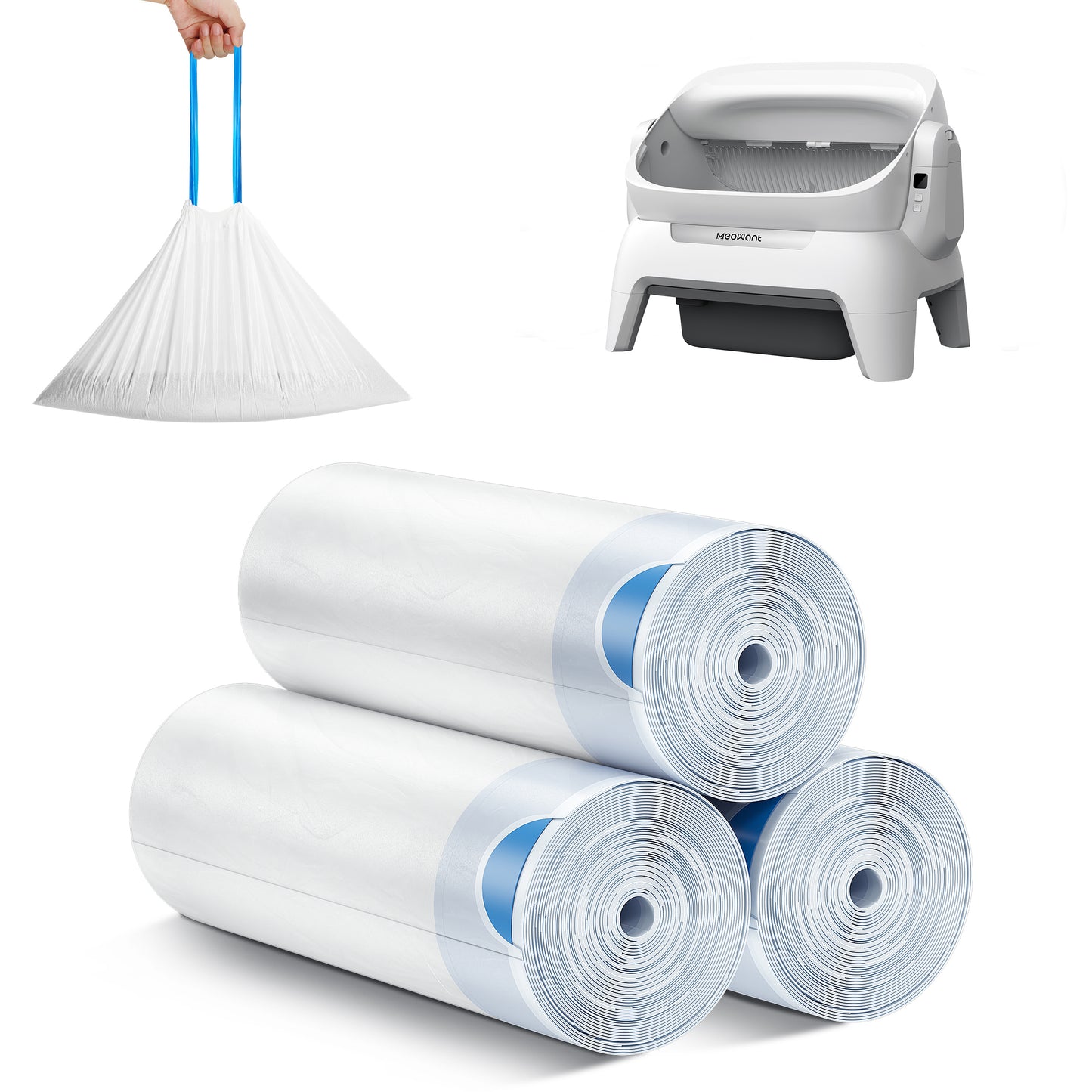MeoWant SC10 Litter Box Liners – Roll Pack (20 Bags/Roll)