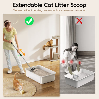 Meowant 3 - In - 1 Stainless Steel Cat Litter Box With Lid - LB03 - Meowant