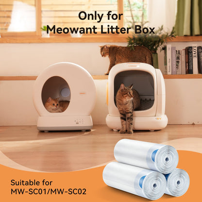MeoWant Litter Box Liners – Roll Pack (20 Bags/Roll) - Meowant