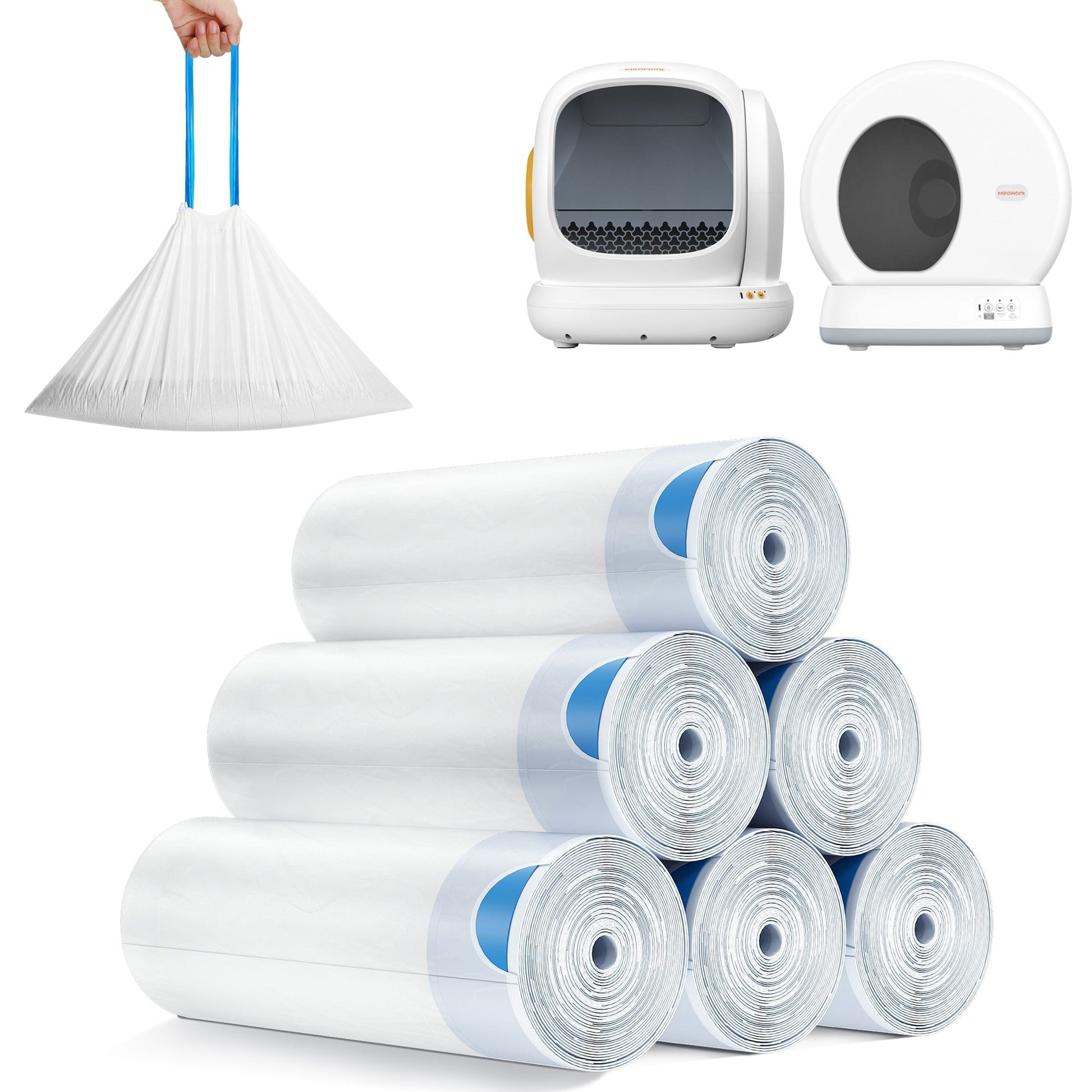 MeoWant Litter Box Liners – Roll Pack (20 Bags/Roll) - Meowant