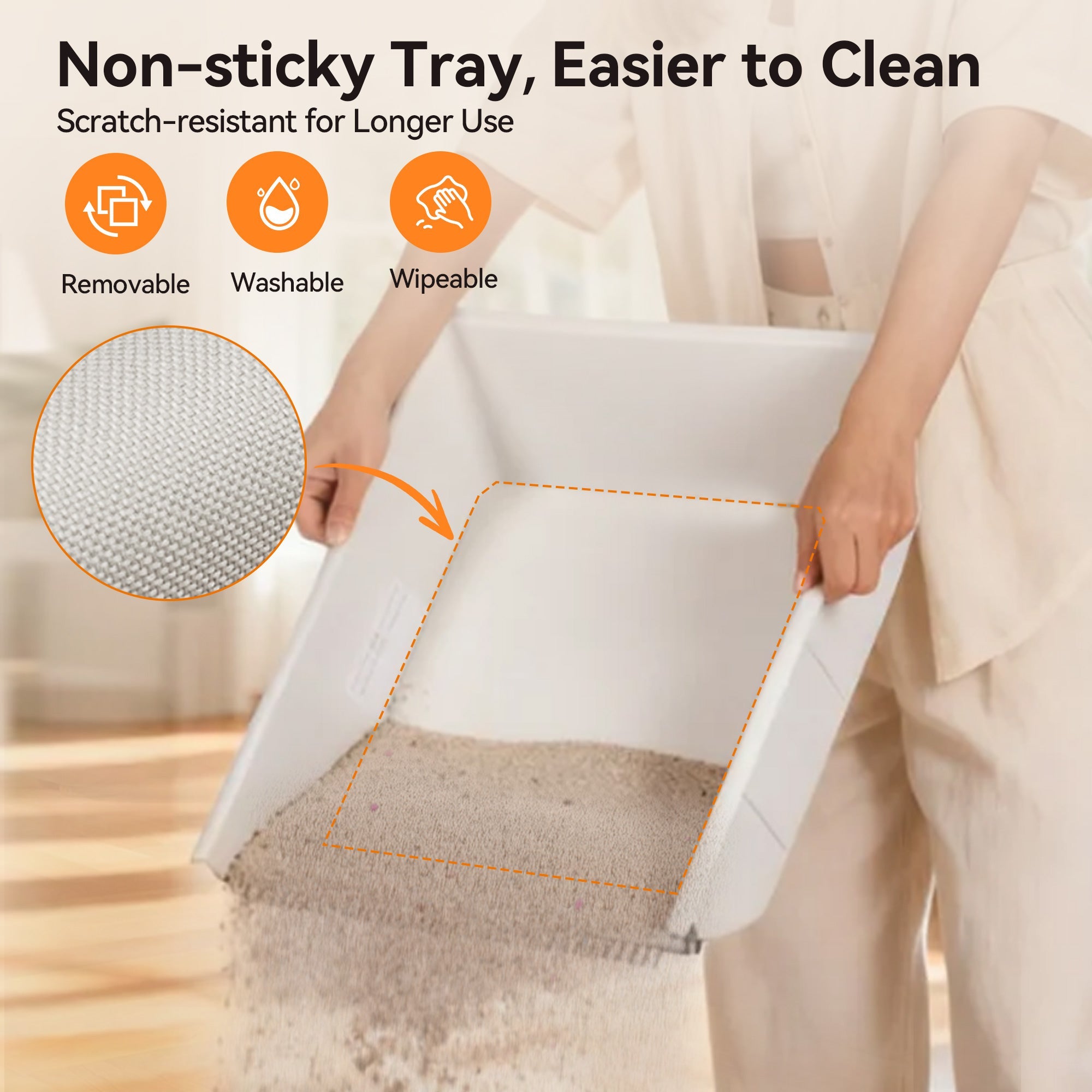 Open‑Top Self‑Cleaning Litter Box, Low Entry | MW‑SC03 – Meowant