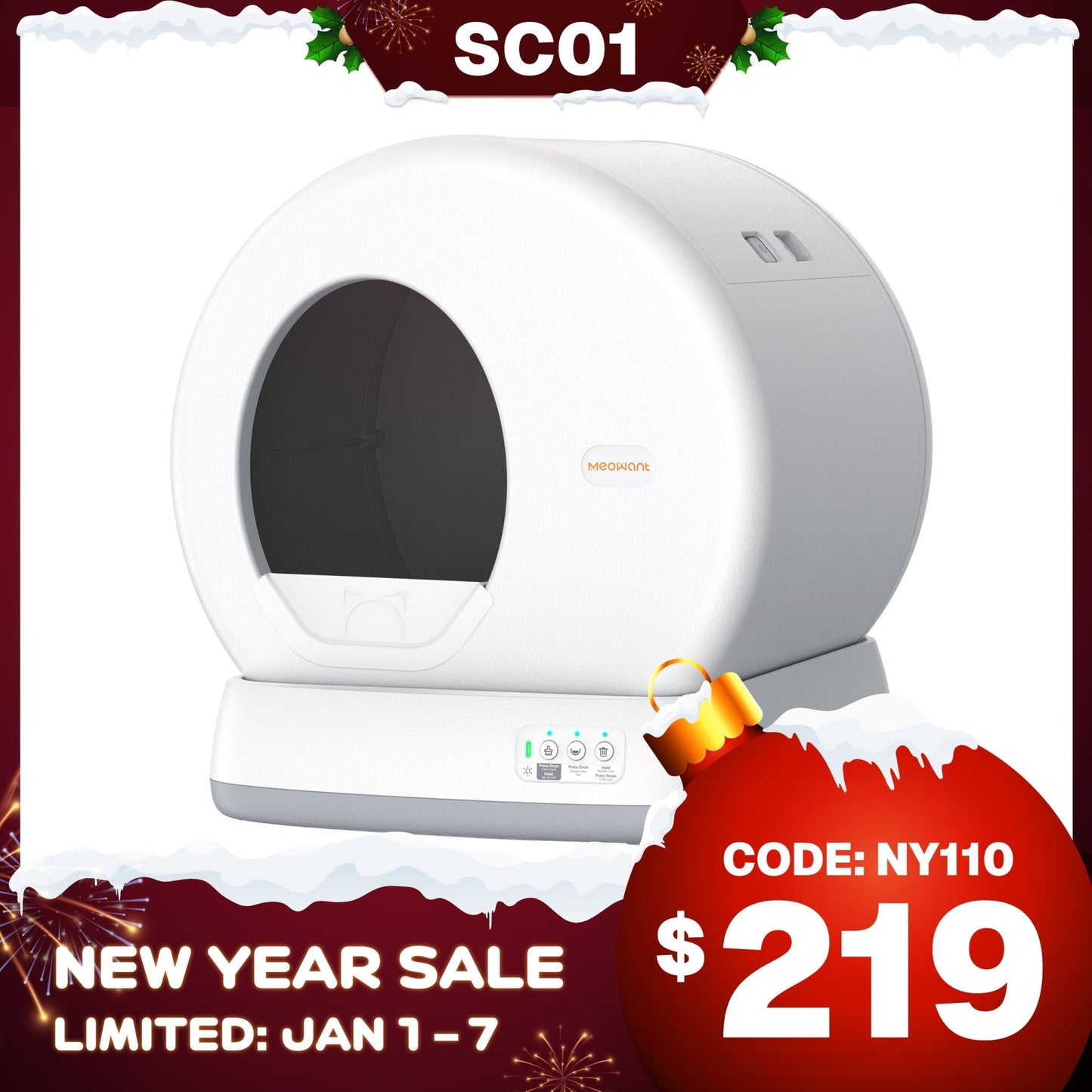 Meowant Self - Cleaning Cat Litter Box - MW - SC01 - Meowant