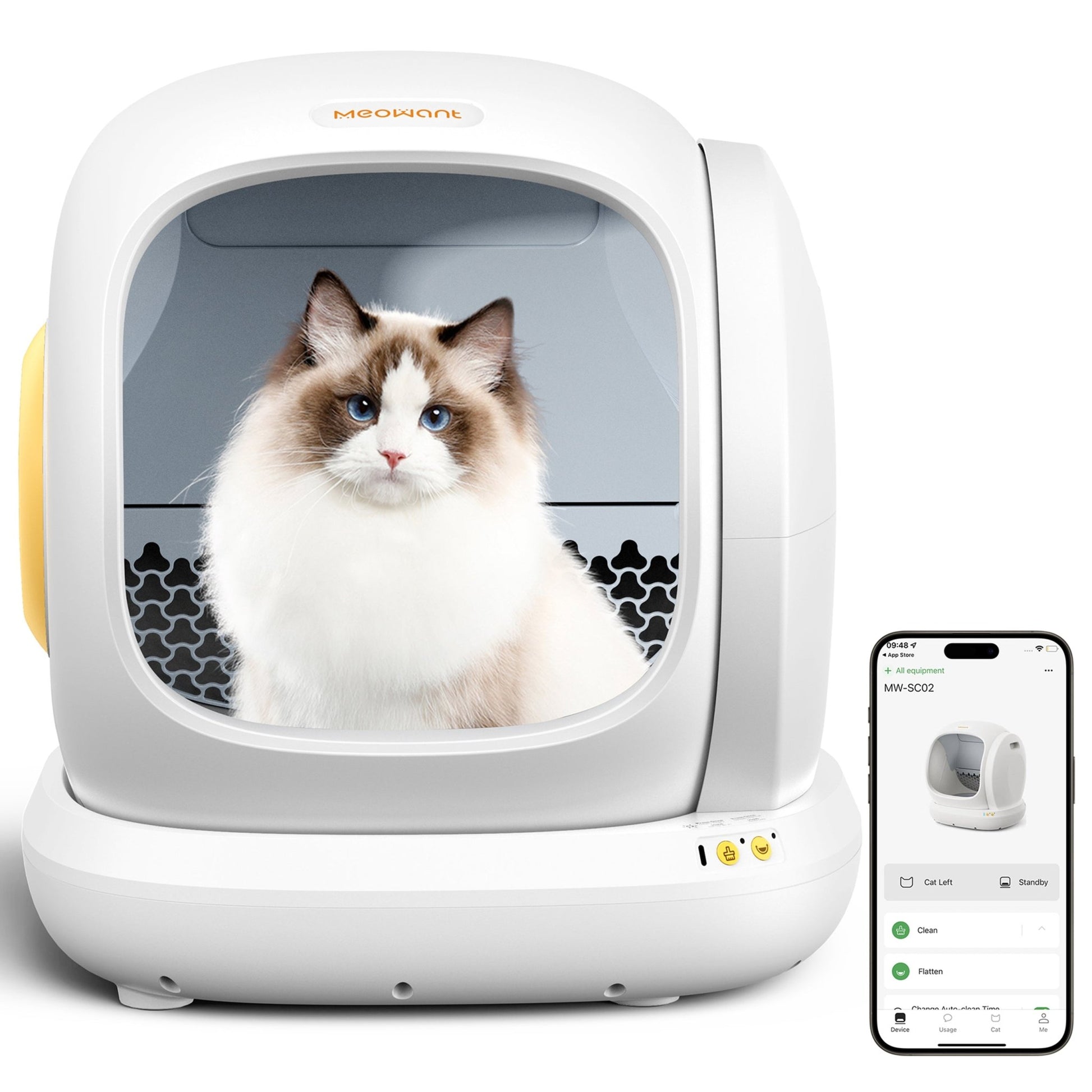 Meowant Self - Cleaning Cat Litter Box - MW - SC02 (White) - Meowant