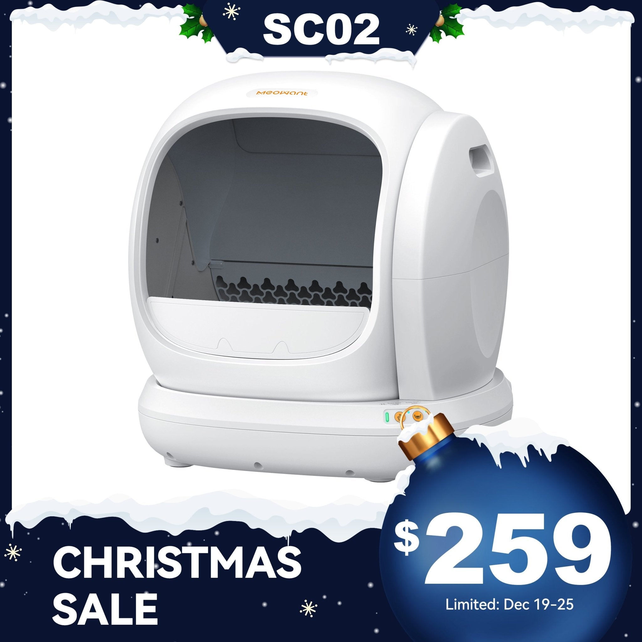 Meowant Self - Cleaning Cat Litter Box - MW - SC02 (White) - Meowant