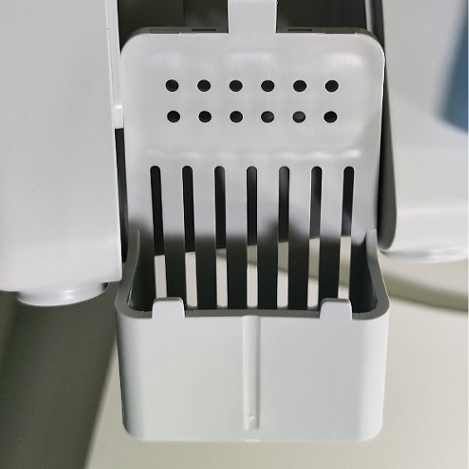 SC01/SC02/LR01 Smart Litter Box part: white slotted waste channel component.